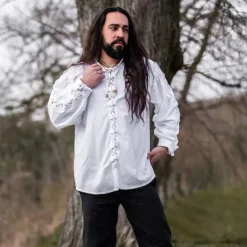 Leonardo Carbone Shirt Tonio White -Medieval Clothing Sales Store shirt tonio white 2