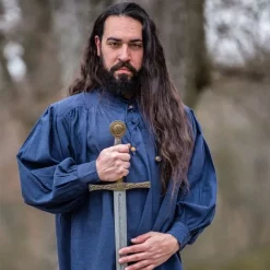 Leonardo Carbone Shirt Wolf Blue -Medieval Clothing Sales Store shirt wolf blue 2