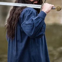 Leonardo Carbone Shirt Wolf Blue -Medieval Clothing Sales Store shirt wolf blue 5