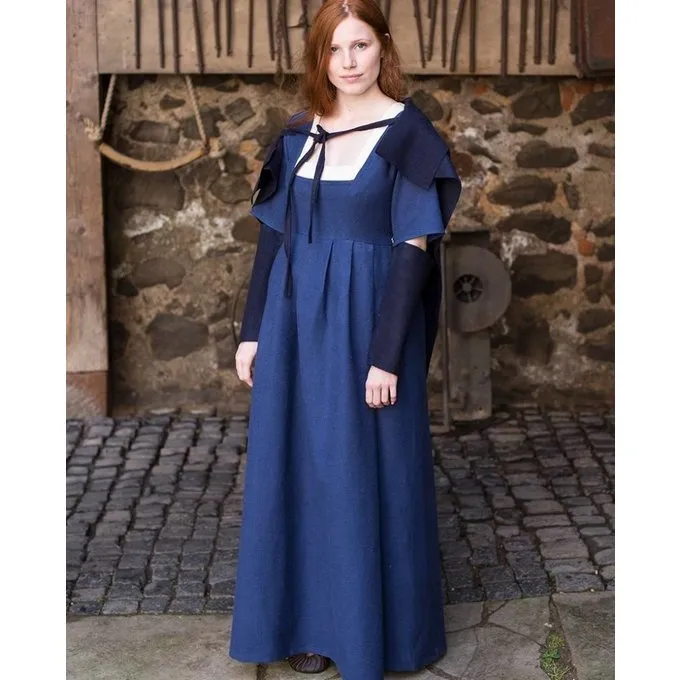 Burgschneider Sleeves Medieval Dress Frideswinde Blue 3 Burgschneider Sleeves Medieval Dress Frideswinde Blue - Image 3