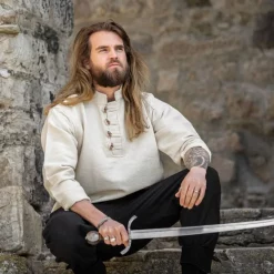 Leonardo Carbone Soldier Shirt, Cream -Medieval Clothing Sales Store soldier shirt cream 3