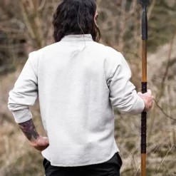 Leonardo Carbone Thick Cotton Shirt, Grey 9 Leonardo Carbone Thick Cotton Shirt, Grey -Medieval Clothing Sales Store thick cotton shirt grey 3