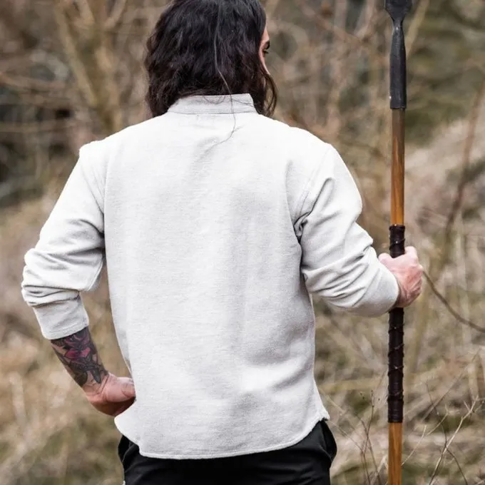 Leonardo Carbone Thick Cotton Shirt, Grey 4 Leonardo Carbone Thick Cotton Shirt, Grey - Image 4