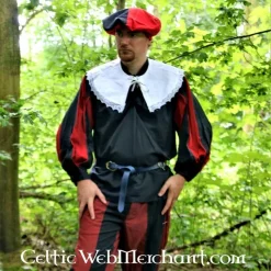 Leonardo Carbone Two-colored Cap Black-red -Medieval Clothing Sales Store two colored cap black red 2