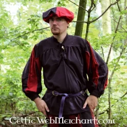 Leonardo Carbone Two-colored Cap Black-red -Medieval Clothing Sales Store two colored cap black red 3