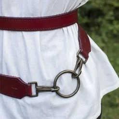 Epic Armoury Two-part Sword Belt, Red -Medieval Clothing Sales Store two part sword belt red 4