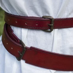 Epic Armoury Two-part Sword Belt, Red -Medieval Clothing Sales Store two part sword belt red 5