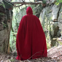 Leonardo Carbone Velvet Cloak Ilja, Red -Medieval Clothing Sales Store velvet cloak ilja red 4