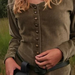 Velvet Cotehardie Christina, Green -Medieval Clothing Sales Store velvet cotehardie christina green 2