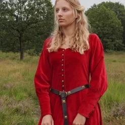 Velvet Cotehardie Christina, Red -Medieval Clothing Sales Store velvet cotehardie christina red 2