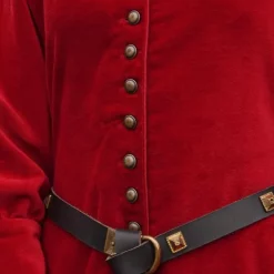 Velvet Cotehardie Christina, Red -Medieval Clothing Sales Store velvet cotehardie christina red 3