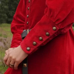 Velvet Cotehardie Christina, Red -Medieval Clothing Sales Store velvet cotehardie christina red 4