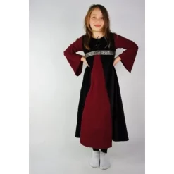 Leonardo Carbone Velvet Girl's Dress Ariane Black-red -Medieval Clothing Sales Store velvet girls dress ariane black red 2