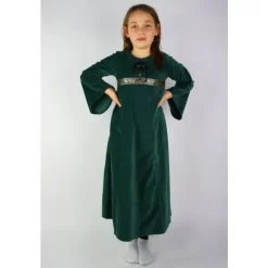 Leonardo Carbone Velvet Girl's Dress Ariane Green