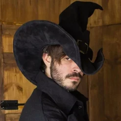 Rawblade Witch Hat Morgana, Black 9 Rawblade Witch Hat Morgana, Black -Medieval Clothing Sales Store witch hat morgana black 4