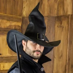 Rawblade Witch Hat Morgana, Deluxe, Black -Medieval Clothing Sales Store witch hat morgana deluxe black 2