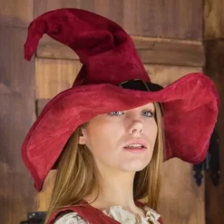 Rawblade Witch Hat Morgana, Red -Medieval Clothing Sales Store witch hat morgana red 2