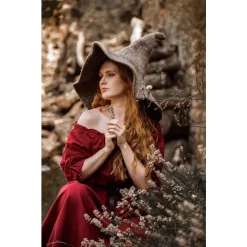 Leonardo Carbone Witch Hat, Natural-brown -Medieval Clothing Sales Store witch hat natural brown 5