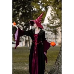 Leonardo Carbone Witch Hat With Stars, Red -Medieval Clothing Sales Store witch hat with stars red 3