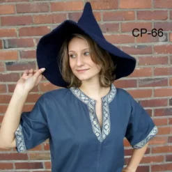 Leonardo Carbone Witches Hat, Blue 8 Leonardo Carbone Witches Hat, Blue -Medieval Clothing Sales Store witches hat blue 3