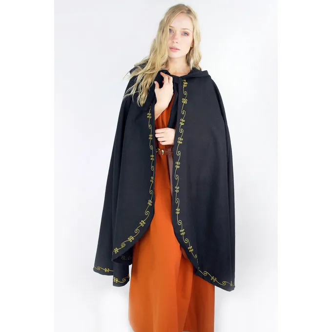 Leonardo Carbone Wool Cloak Ceridwen, Black 2 Leonardo Carbone Wool Cloak Ceridwen, Black - Image 2