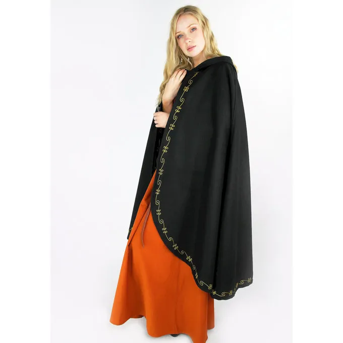 Leonardo Carbone Wool Cloak Ceridwen, Black 3 Leonardo Carbone Wool Cloak Ceridwen, Black - Image 3