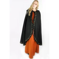 Leonardo Carbone Wool Cloak Ceridwen, Black 7 Leonardo Carbone Wool Cloak Ceridwen, Black -Medieval Clothing Sales Store wool cloak ceridwen black 3