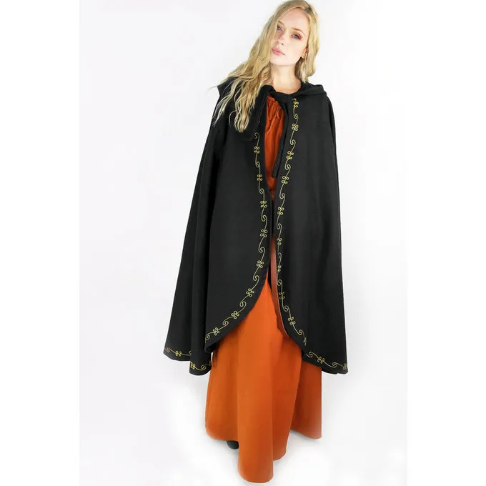 Leonardo Carbone Wool Cloak Ceridwen, Black 4 Leonardo Carbone Wool Cloak Ceridwen, Black - Image 4