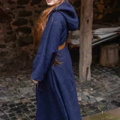 Burgschneider Wool Cloak Tuala. Blue -Medieval Clothing Sales Store wool cloak tuala blue 2