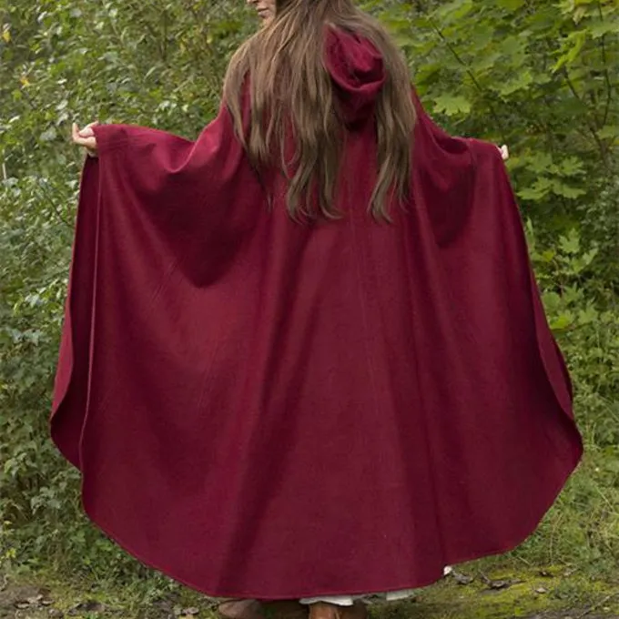 Epic Armoury Wool Travelers Cloak Red 2 Epic Armoury Wool Travelers Cloak Red - Image 2