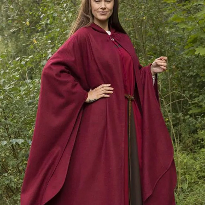 Epic Armoury Wool Travelers Cloak Red 3 Epic Armoury Wool Travelers Cloak Red - Image 3