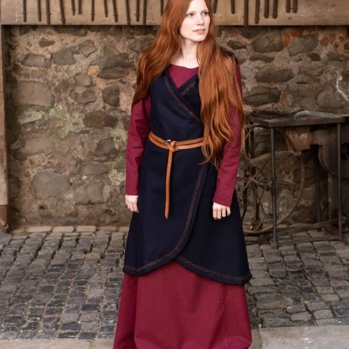 Burgschneider Wool Wrap Dress Myrana, Blue 1 Burgschneider Wool Wrap Dress Myrana, Blue