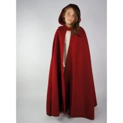 Leonardo Carbone Woollen Children's Cloak Morgan Red -Medieval Clothing Sales Store woollen childrens cloak morgan red 2