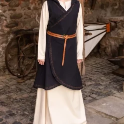 Burgschneider Wrap Dress Dala, Black -Medieval Clothing Sales Store wrap dress dala black 2