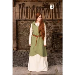 Burgschneider Wrap Dress Runa, Linden Green -Medieval Clothing Sales Store wrap dress runa linden green 2